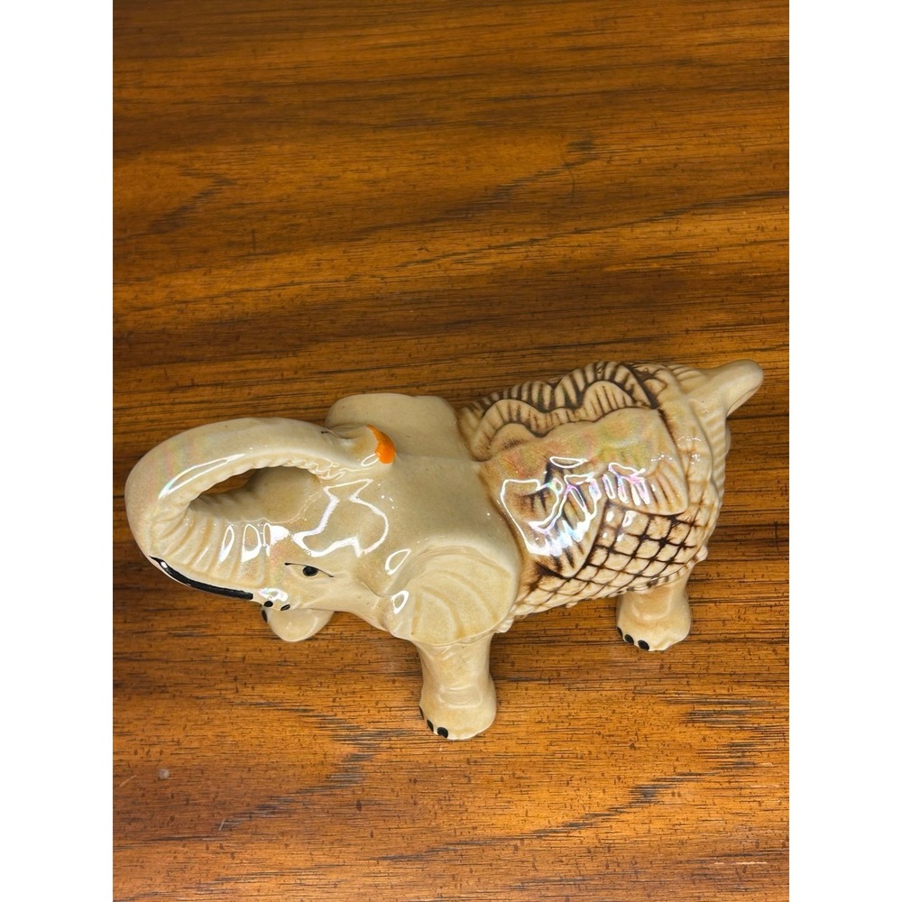 Mid Century Elephant Figurine | Trunk up Lucky Elephant - Picture 5 of 6